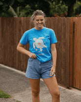 Sunrise Turtle SS Tee - Sapphire Blue