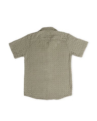 Orb Button Down Waffle Shirt - Olive - Mens