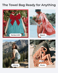 Checker Towel Bag - Coral