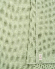 Little Fishies Waffle Blanket - Sage