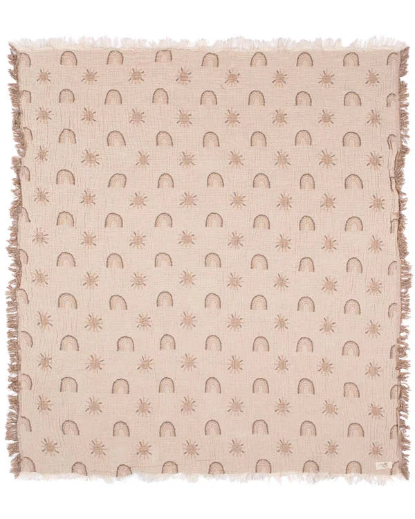 Rainbow Gauze Receiving Blanket Single with Pouch