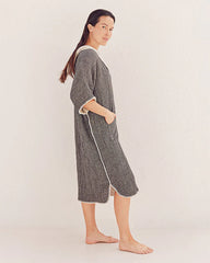Falta Gauze Hooded Poncho - Black