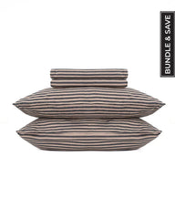 Classic Micro Twill Stripe Melange Sheet Set Steel Grey