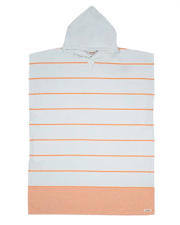 Colorblock Stripe Hooded Poncho - Mint