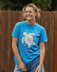 Sunrise Turtle SS Tee - Sapphire Blue