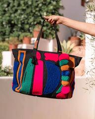 Hermosa Chenille Tote - Black
