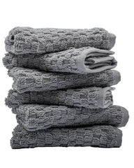 Atom Washcloth Bath Bundle- 6 Pack - Grey